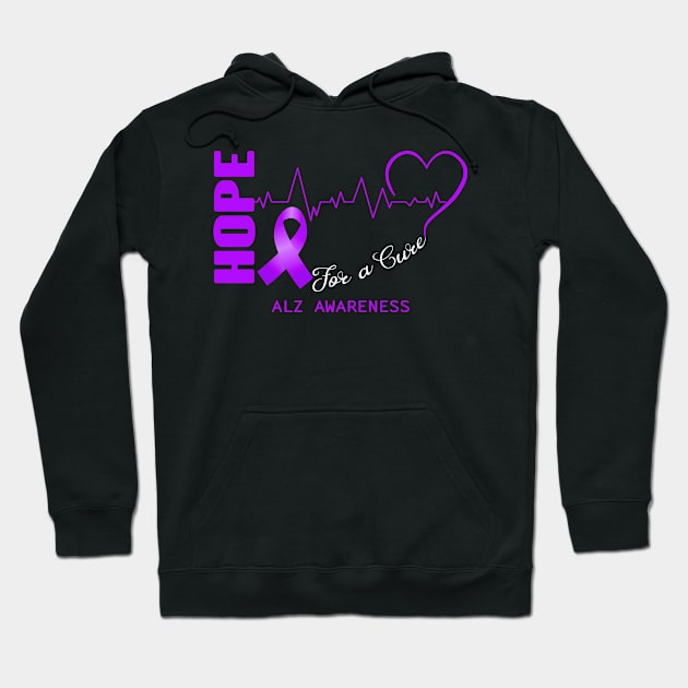 Hope For A Cure ALZ Awareness Support ALZ Warrior Gifts Hoodie by ThePassion99